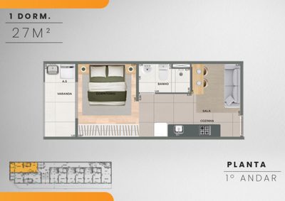 Apartamento, 27 m² - Foto 2