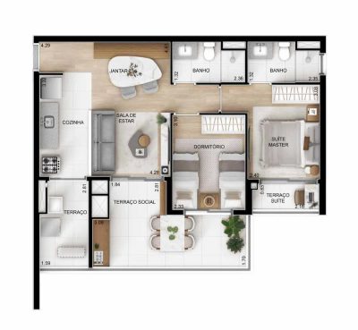 Apartamento, 2 quartos, 68 m² - Foto 2