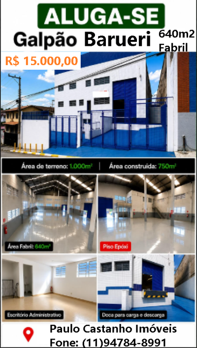 Depósito-Galpão, 640 m² - Foto 1