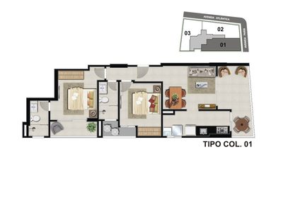 Apartamento, 2 quartos, 71 m² - Foto 2