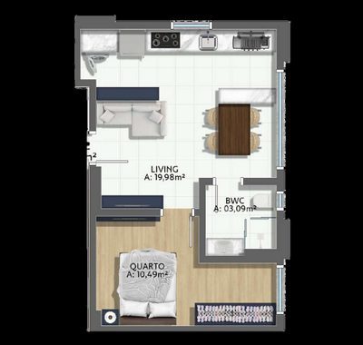 Apartamento, 1 quarto, 40 m² - Foto 3