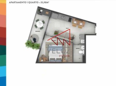 Apartamento, 1 quarto, 35 m² - Foto 3