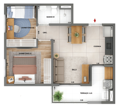 Apartamento, 2 quartos, 52 m² - Foto 5
