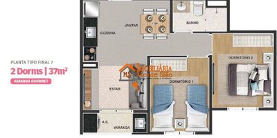 Apartamento, 2 quartos, 37 m² - Foto 5