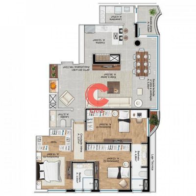 Apartamento, 3 quartos, 144 m² - Foto 1