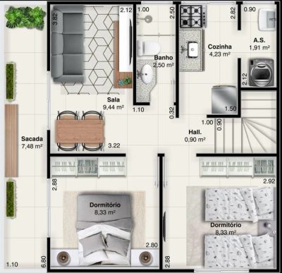 Casa, 2 quartos, 55 m² - Foto 2