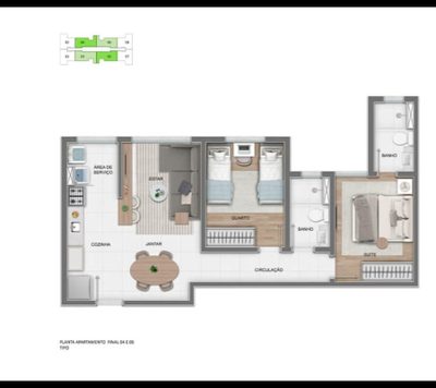 Apartamento, 2 quartos, 39 m² - Foto 2