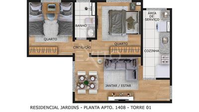 Apartamento, 2 quartos, 47 m² - Foto 3