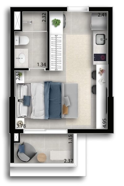 Apartamento, 1 quarto, 25 m² - Foto 5
