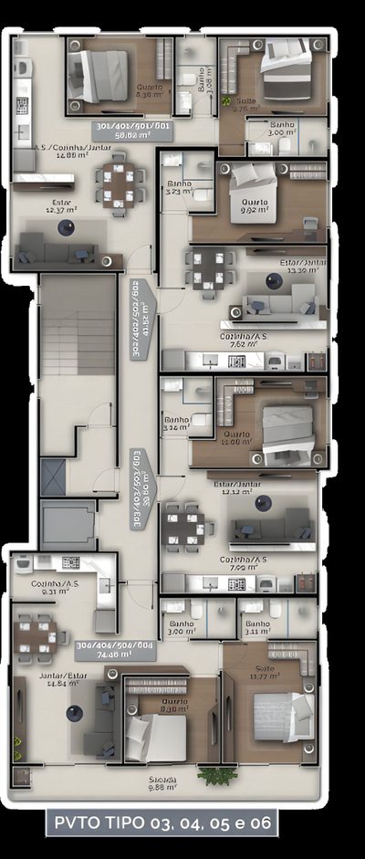 Apartamento, 2 quartos, 71 m² - Foto 3