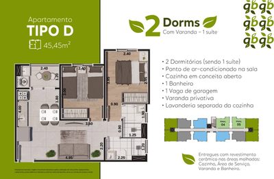 Apartamento, 2 quartos, 43 m² - Foto 4