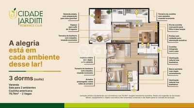 Apartamento, 3 quartos, 80 m² - Foto 1