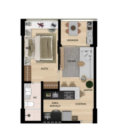 Apartamento, 1 quarto, 36 m² - Foto 3