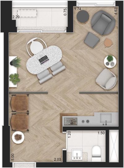 Sala-Conjunto, 37 m² - Foto 5