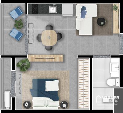 Apartamento, 1 quarto, 33 m² - Foto 3