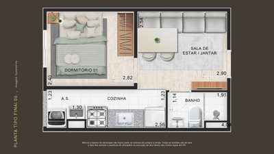 Apartamento, 2 quartos, 40 m² - Foto 3