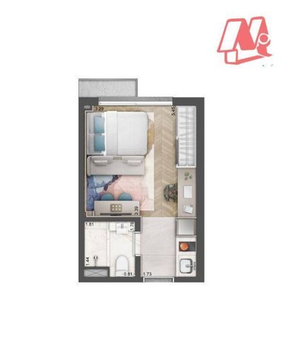 Kitnet-Studio, 26 m² - Foto 4