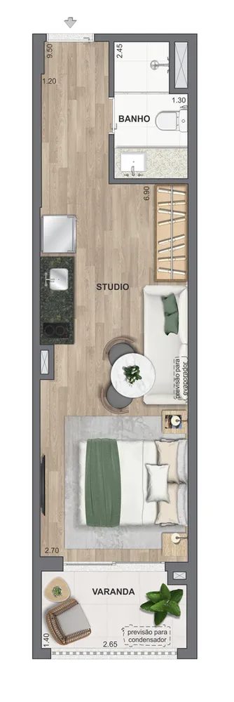 Apartamento, 1 quarto, 32 m² - Foto 2