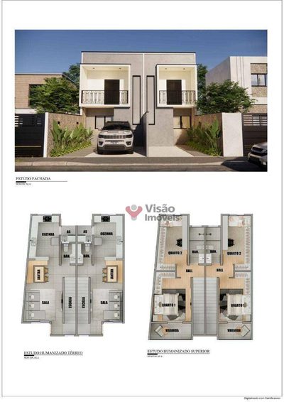 Sobrado, 2 quartos, 73 m² - Foto 1