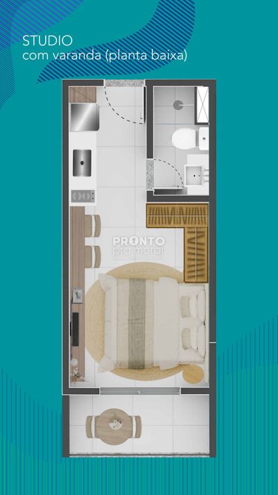 Apartamento, 1 quarto, 23 m² - Foto 2