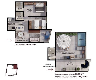 Cobertura, 2 quartos, 131 m² - Foto 1