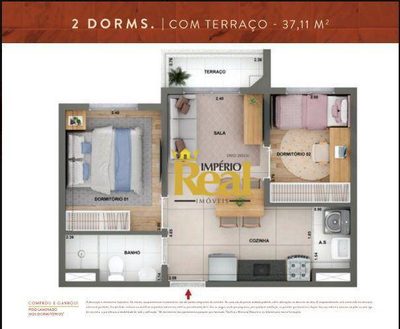 Apartamento, 2 quartos, 37 m² - Foto 1
