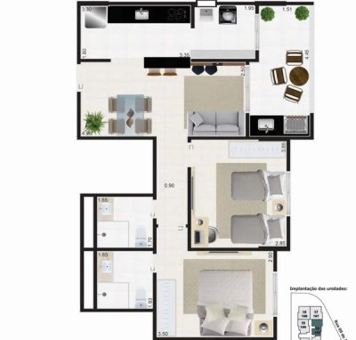 Apartamento, 2 quartos, 68 m² - Foto 3