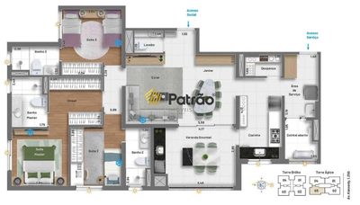 Apartamento, 3 quartos, 124 m² - Foto 2