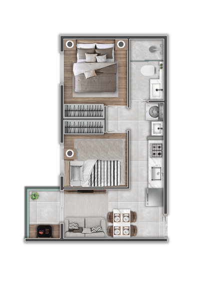 Apartamento, 1 quarto, 17 m² - Foto 4