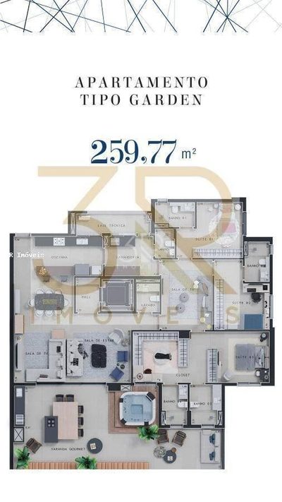 Apartamento, 3 quartos, 259 m² - Foto 1