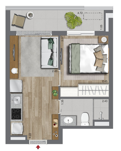 Apartamento, 2 quartos, 39 m² - Foto 5