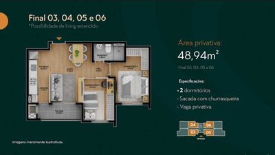 Apartamento, 2 quartos, 48 m² - Foto 1