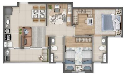 Apartamento, 1 quarto, 58 m² - Foto 2