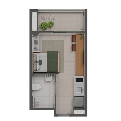 Apartamento, 1 quarto, 25 m² - Foto 2