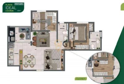 Apartamento, 2 quartos, 65 m² - Foto 3