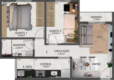 Apartamento, 2 quartos, 56 m² - Foto 5