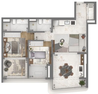Apartamento, 2 quartos, 79 m² - Foto 3