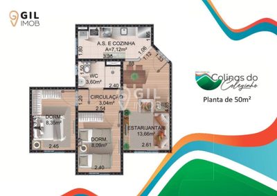 Apartamento, 2 quartos, 50 m² - Foto 2