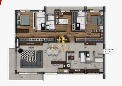 Apartamento, 3 quartos, 155 m² - Foto 3