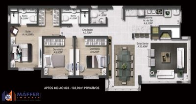 Apartamento, 3 quartos, 102 m² - Foto 3