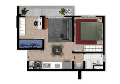 Kitnet-Studio, 25 m² - Foto 2