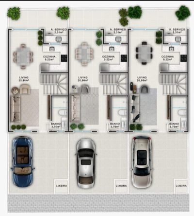 Sobrado, 3 quartos, 90 m² - Foto 2