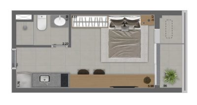 Apartamento, 1 quarto, 26 m² - Foto 2