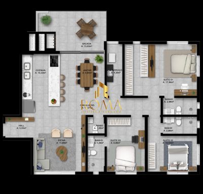 Apartamento, 3 quartos, 189 m² - Foto 3