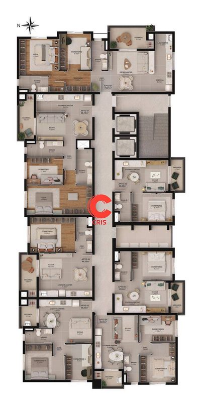 Apartamento, 1 quarto, 46 m² - Foto 2