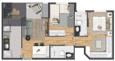 Apartamento, 2 quartos, 59 m² - Foto 1