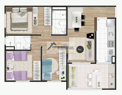 Apartamento, 3 quartos, 69 m² - Foto 4