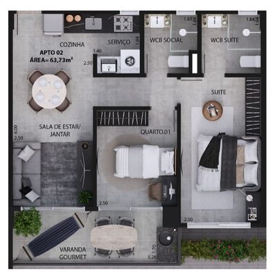 Apartamento, 2 quartos, 61 m² - Foto 5