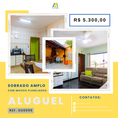 Sobrado, 3 quartos, 218 m² - Foto 1
