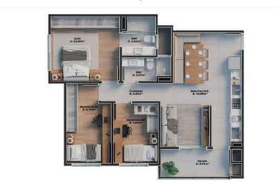 Apartamento, 3 quartos, 82 m² - Foto 3